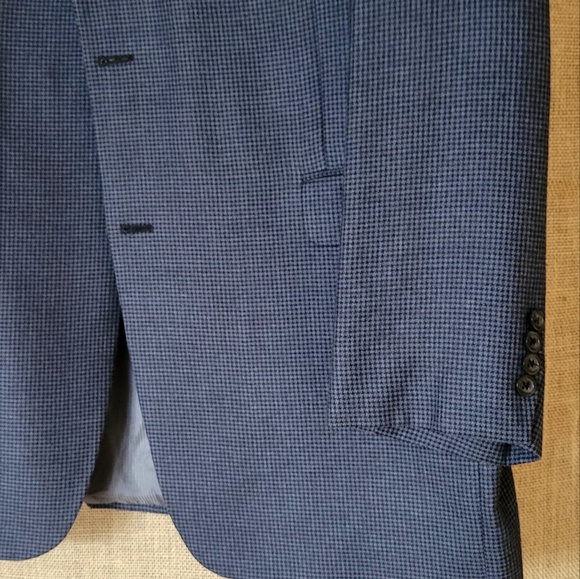 Cashmere Blazer Jack Victor Sport Coat 46 XL Blue Check Rochester Big Tall Italy - Picture 3 of 9